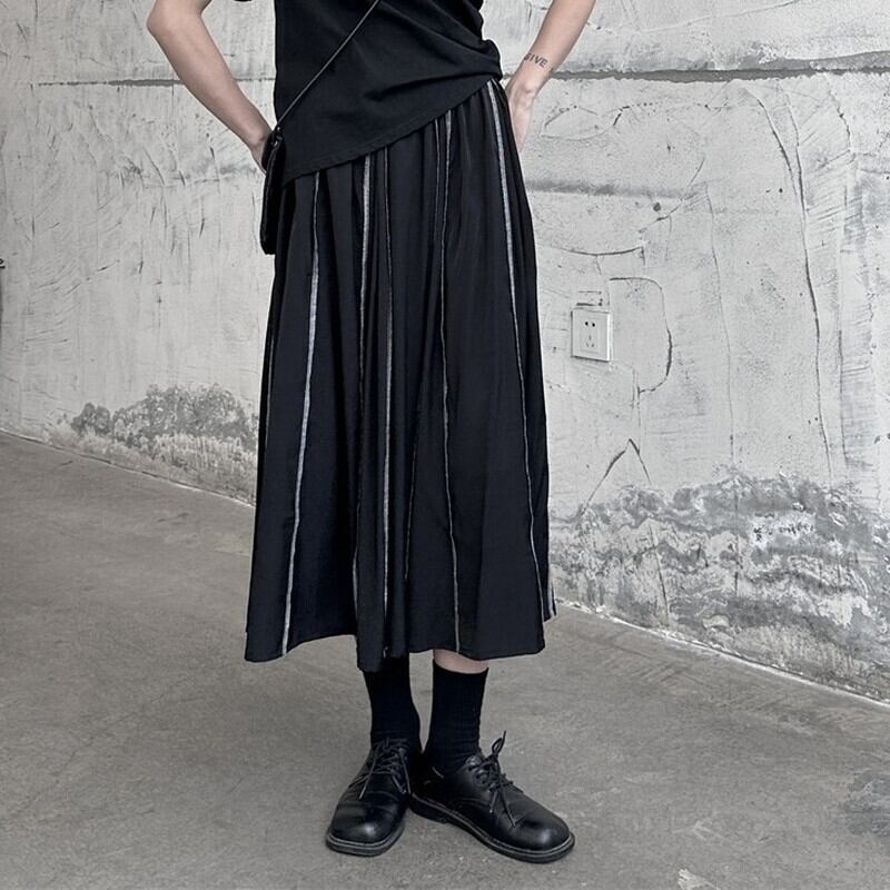 Bi-Color Pleats Skirt【TR3171】