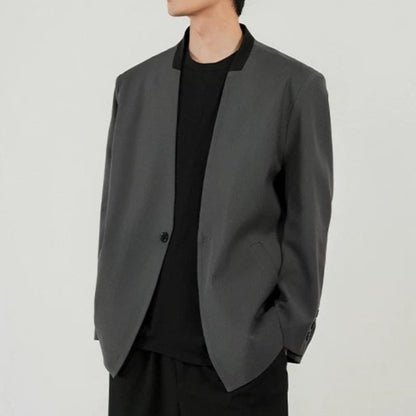Contrast Collar Tailored Jacket【TR3330】