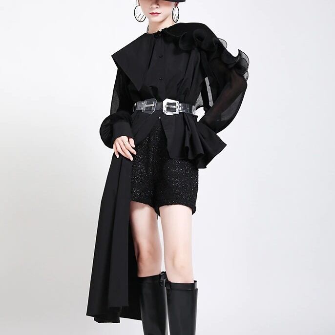 Asymmetrical Ruffle Blouse Shirt【TR1197】