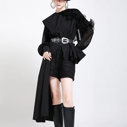 Asymmetrical Ruffle Blouse Shirt【TR1197】