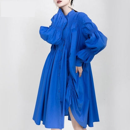 Asymmetrical Pleat  All-in-one Dress【TR1143】