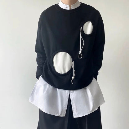 Contrast Cutout Long T-shirt【TR3345】