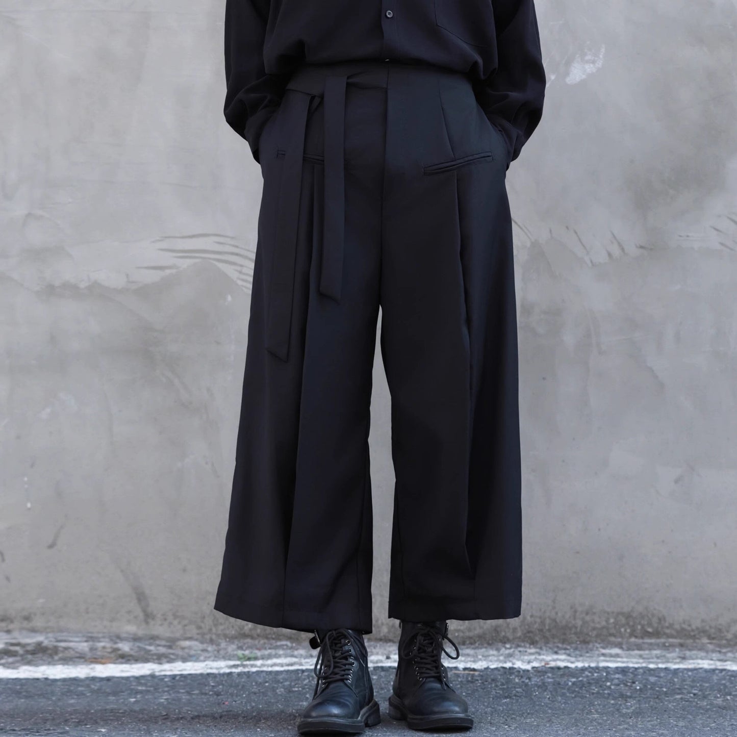 Tuck Cropped Wide Pants【TR3282】