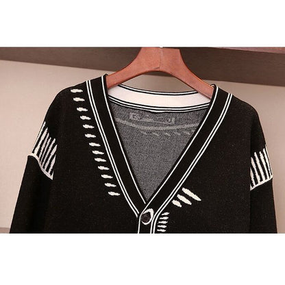 〈Unisex〉Knit Cardigan Letters Jacket【TR1226】