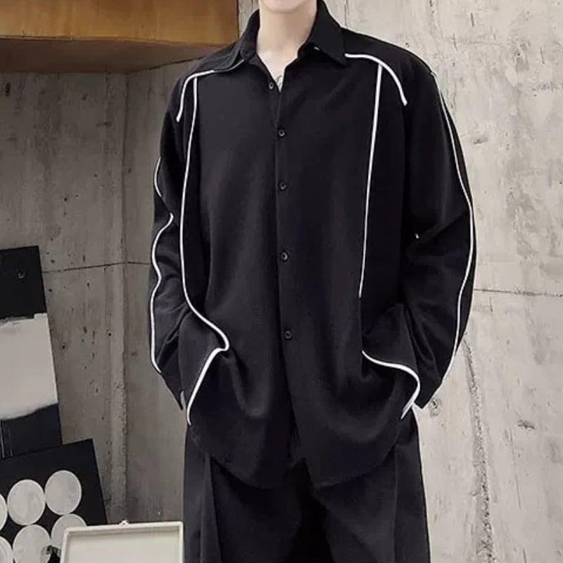 Contrast Piping Collared Shirt【TR3342】