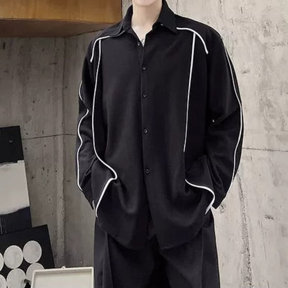 Contrast Piping Collared Shirt【TR3342】