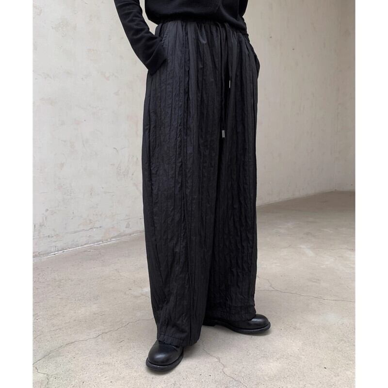 Embossed Pleats Loose Pants【TR3192】
