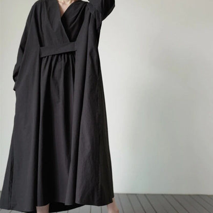 Long Sleeve V-Neck Dress【TR2884】