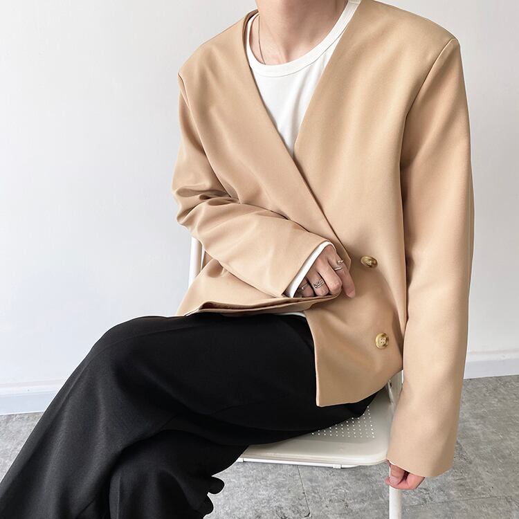 Casual Collarless Jacket【TR2481】