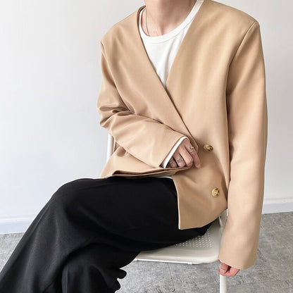Casual Collarless Jacket【TR2481】