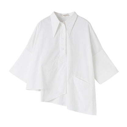 〈Unisex〉Wrap Nichi Irregular Shirt【TR1422】