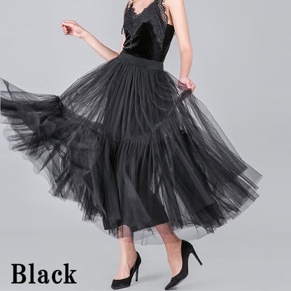 Tulle Chiffon Tiered Skirt【TR1373】