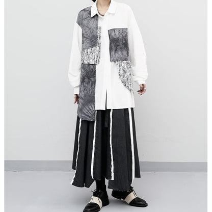 〈Unisex〉Patchwork Nichi Irregular Shirt【TR1324】