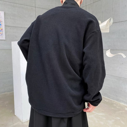Oversized Fleece High-Neck T-shirt【TR3328】