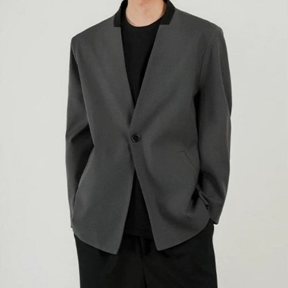 Contrast Collar Tailored Jacket【TR3330】