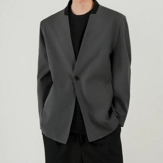 Contrast Collar Tailored Jacket【TR3330】