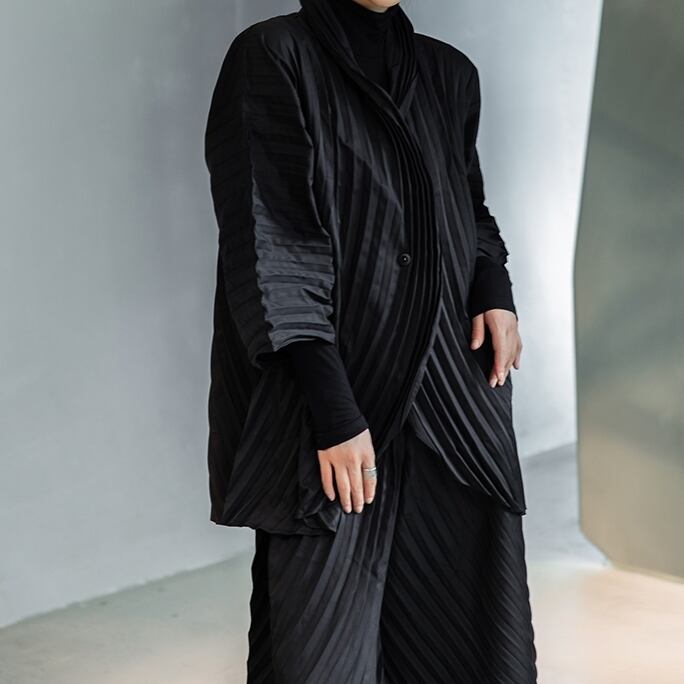 〈Unisex〉 Pleats Tops Wide-pants Set-up【TR1353】