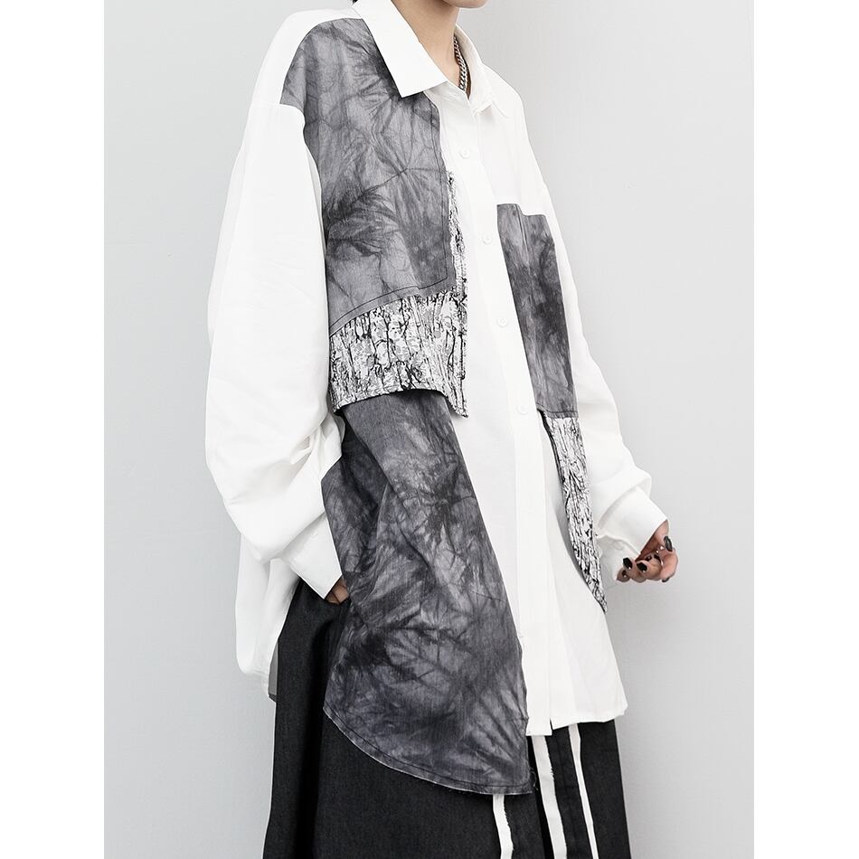 〈Unisex〉Patchwork Nichi Irregular Shirt【TR1324】