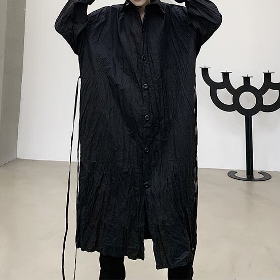 Crumply Oversize Long Shirt【TR3076】