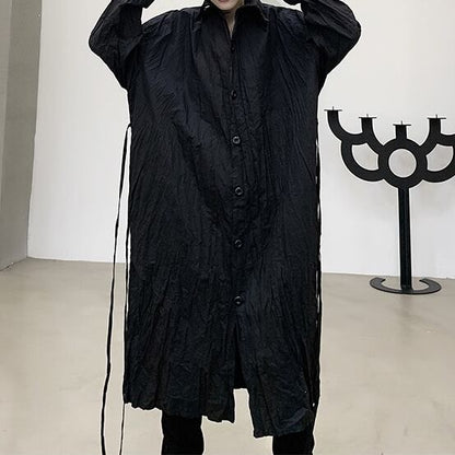Crumply Oversize Long Shirt【TR3076】
