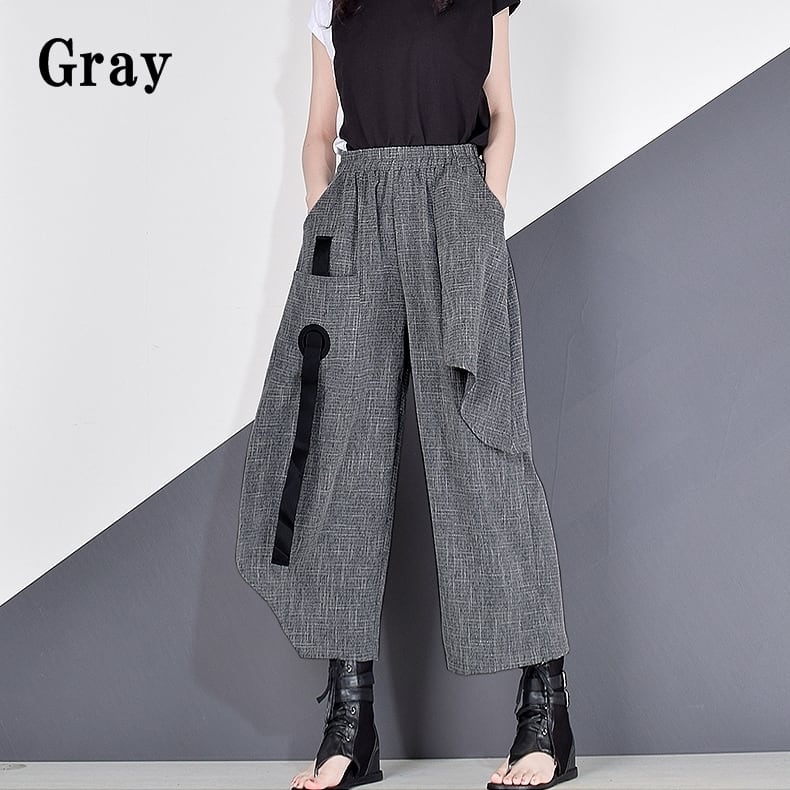 〈Unisex〉Wide Irregular Cropped Pants【TR1351】