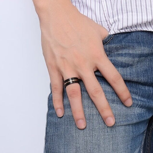 Stainless Sophisticated Ring 8mm【TR2761】