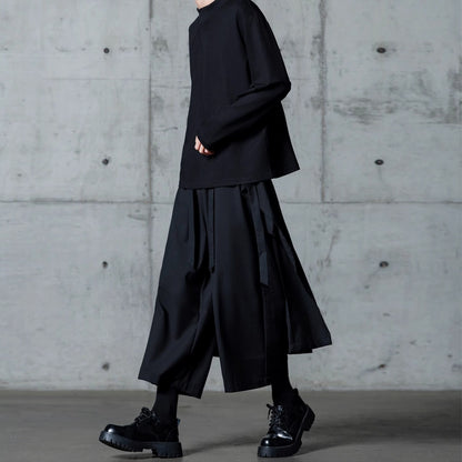 Layered-look Ankle Wide Pants【TR3318】