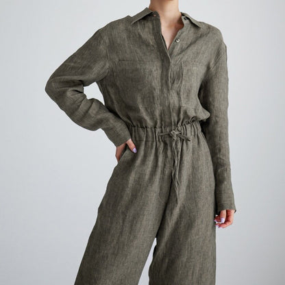 〈Unisex〉Wide Leg Jump Suit Setup【TR2880】