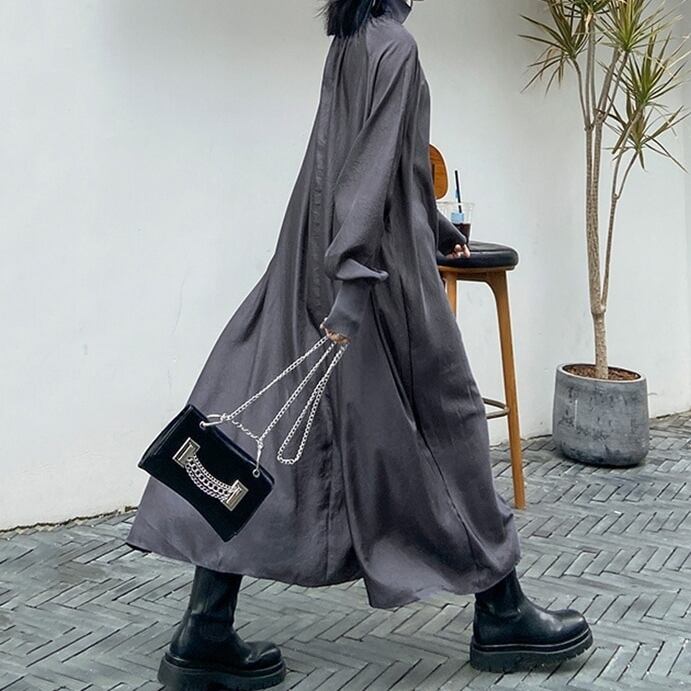 Shadow High-neck All-in-one Dress【TR0474】