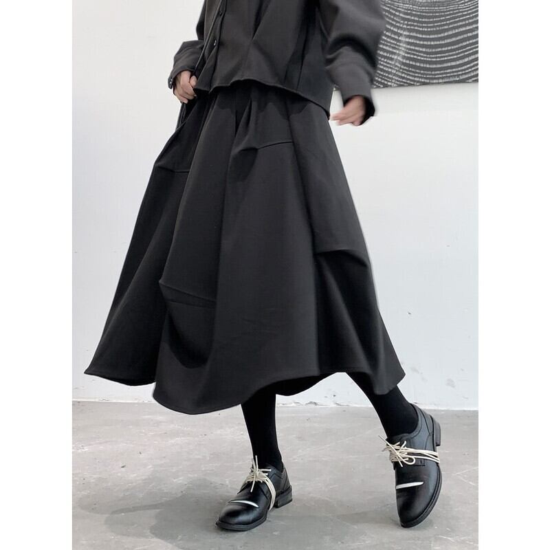 Asymmetry Wool Skirt【TR3173】
