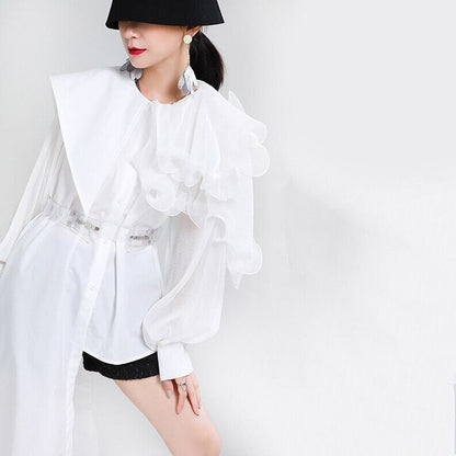 Asymmetrical Ruffle Blouse Shirt【TR1197】