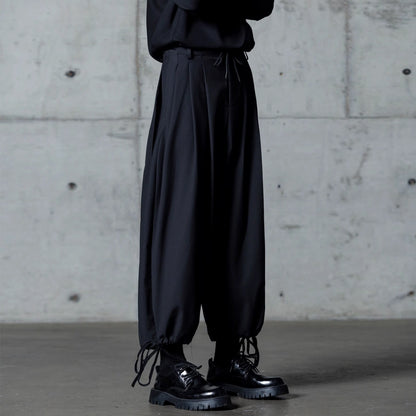 Drawstring Hem Tuck Ankle Pants【TR3300】