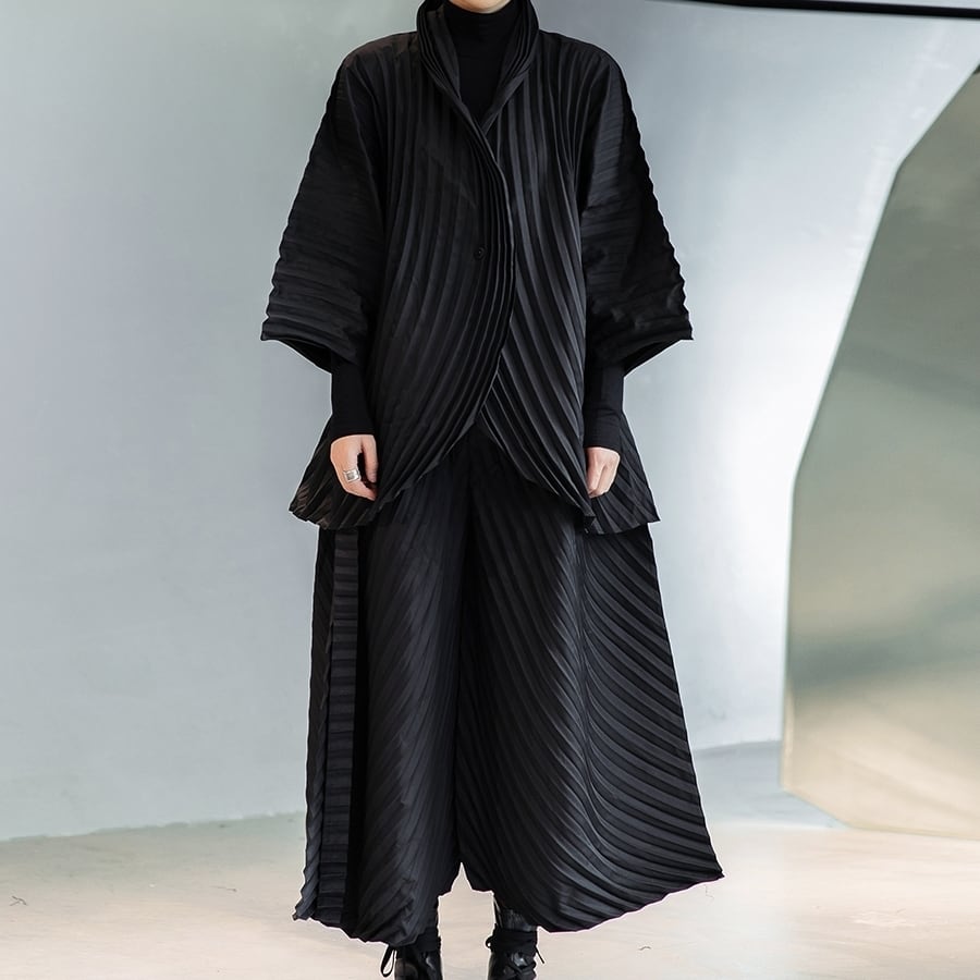 〈Unisex〉 Pleats Tops Wide-pants Set-up【TR1353】