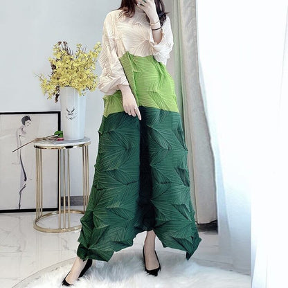 Tricolor Wrinkled All-in-one Dress【TR1454】