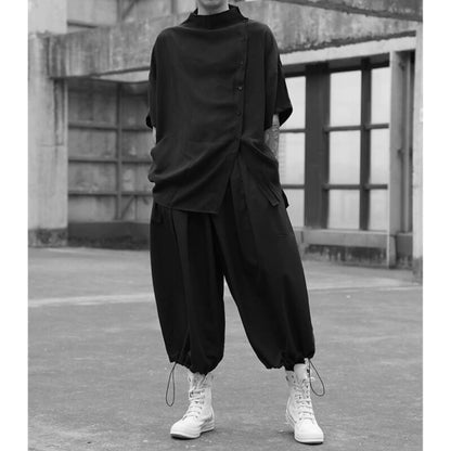 Asymmetric Button T-Shirt【TR3333】