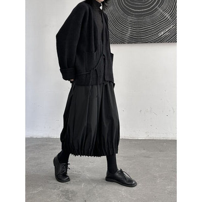 Oversize Big-Pocket Knit Jacket【TR3269】