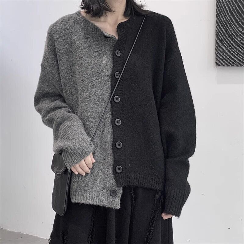 Bi-Color Unique Knit Jacket【TR3265】