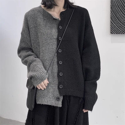 Bi-Color Unique Knit Jacket【TR3265】