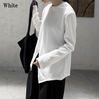 Asymmetry Slit T-Shirt【TR3141】