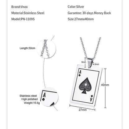 Lucky Ace Spade Men's Necklace【TR2768】