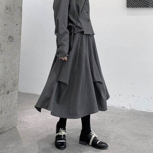 Asymmetry Wool Skirt【TR3173】