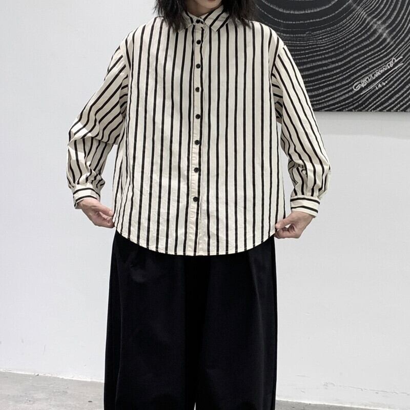 Stripe Retro Collared Shirt【TR3109】