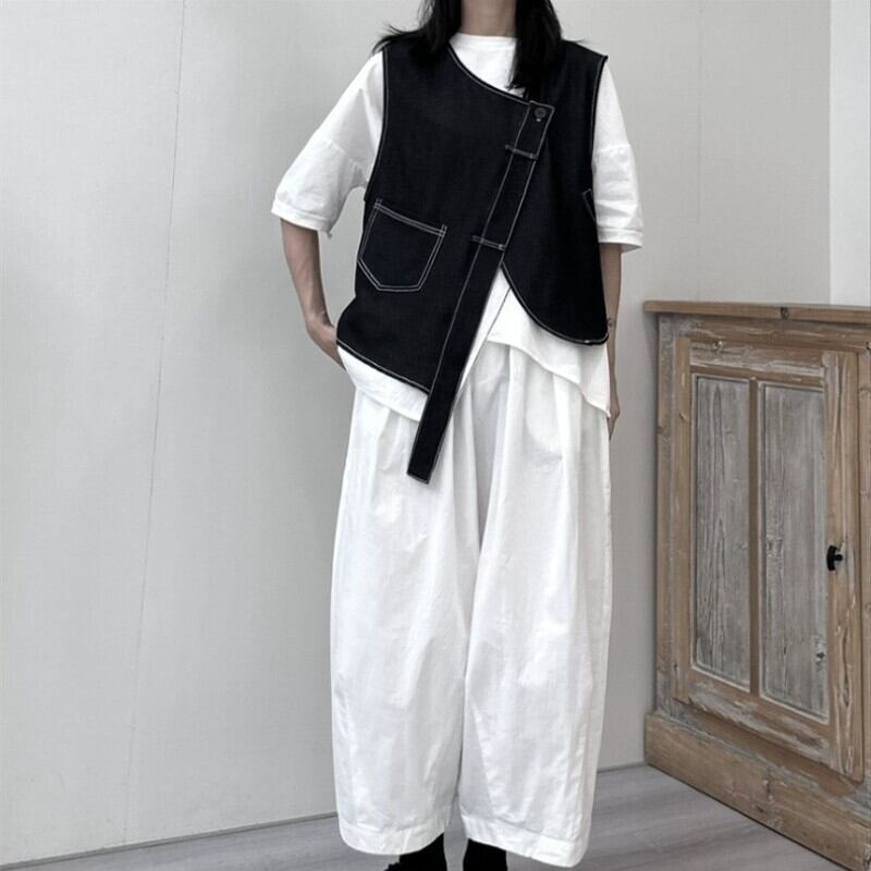 Asymmetry Stitch Vest【TR3238】