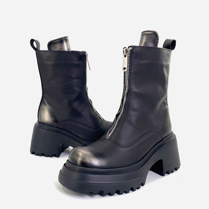 Front Zip Short Boots 【TR3378】