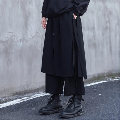 Layered-look Side Ribbon Pants【TR3298】