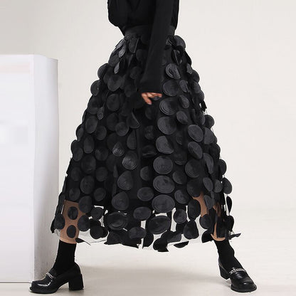 Mesh Long Three-dimensional Skirt【TR1338】