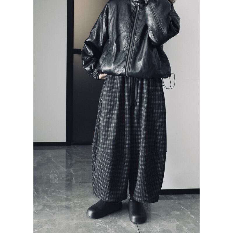 Barrel Plaid Pants【TR3191】