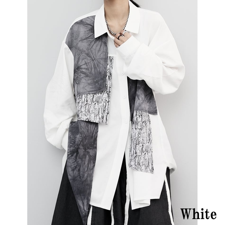 〈Unisex〉Patchwork Nichi Irregular Shirt【TR1324】