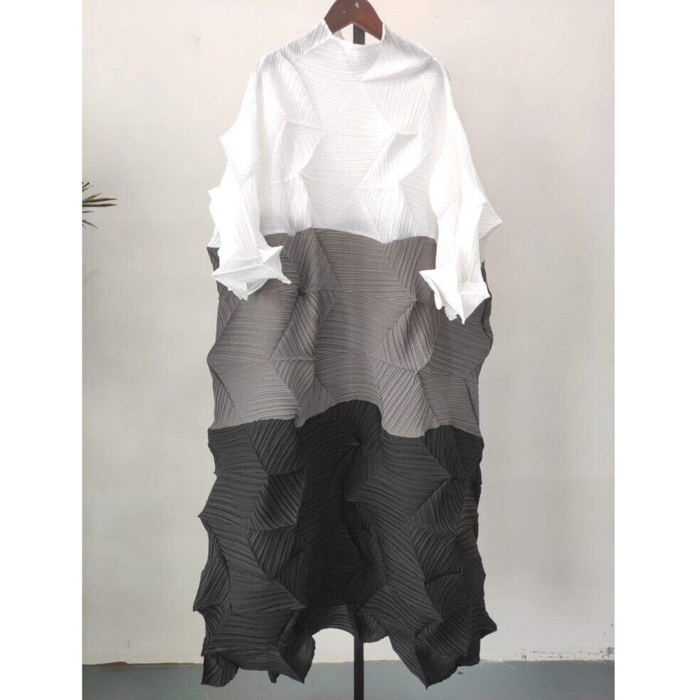 Pleats A-line Patchwork One-piece【TR3054】