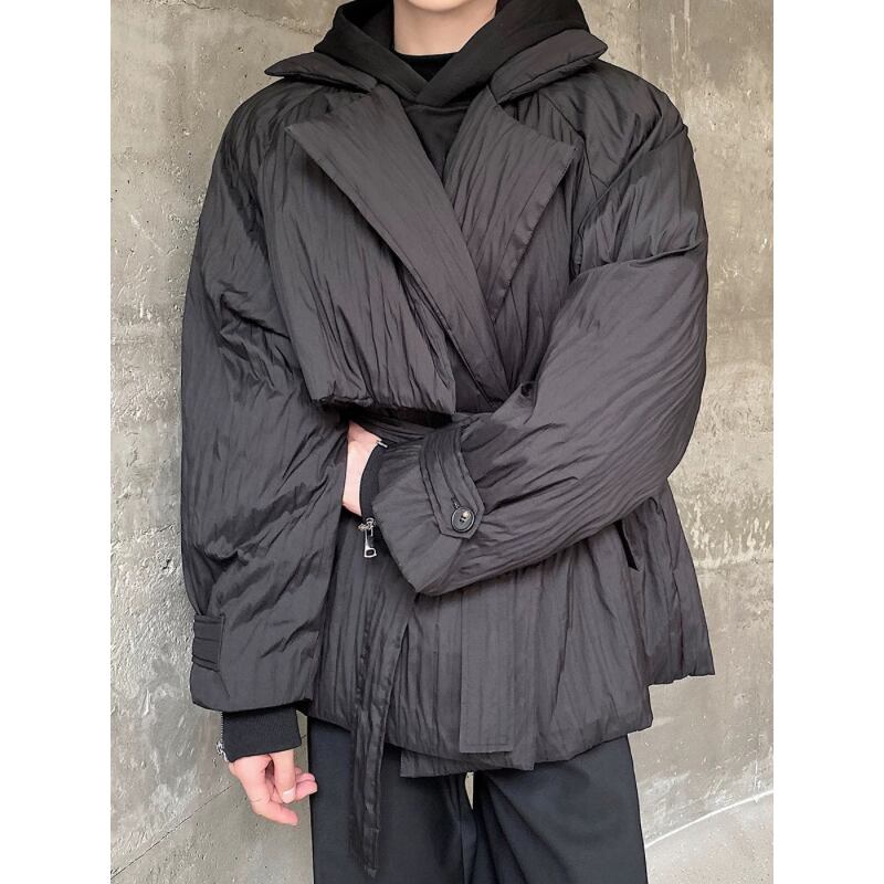 Crinkle Oversize Belted Jacket【TR3327】